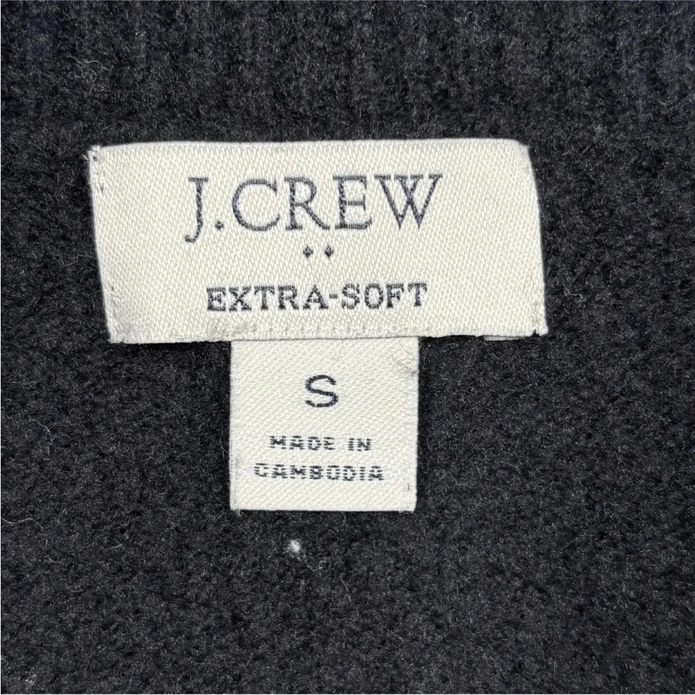 J.Crew Crewneck Sweater Women’s Small Black Wool Extra Soft Yarn Long Sleeve